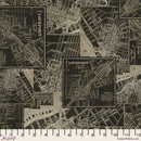 Palette PWTH313.CHARCOAL Charcoal Map by Tim Holtz for FreeSpirit