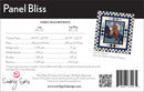 Fabric requirements for Swirly Girls Design's "Panel Bliss" with a owl illustration on a black background.
