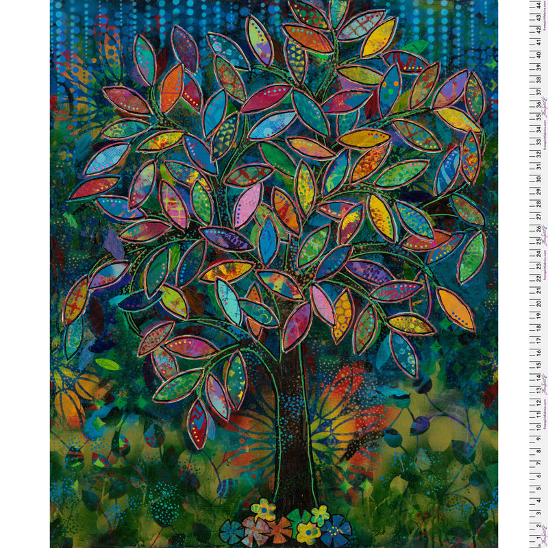 Paper Trees Panel PWSP074.PANEL Forest by Sue Penn for FreeSpirit