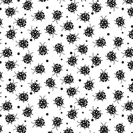 Paradox 1786-01 White Ladybugs by Blank Quilting