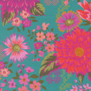 Parlor 11960-15 Happy Blooms Teal by Crystal Manning for Moda.