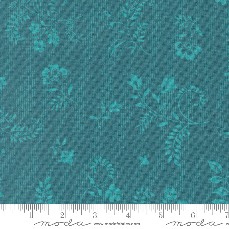 Parlor 11967-16 Boho Flowers Peacock by Crystal Manning for Moda.