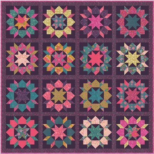Parlor Swoon Sixteen Quilt Kit KIT11960 by Crystal Manning for Moda.