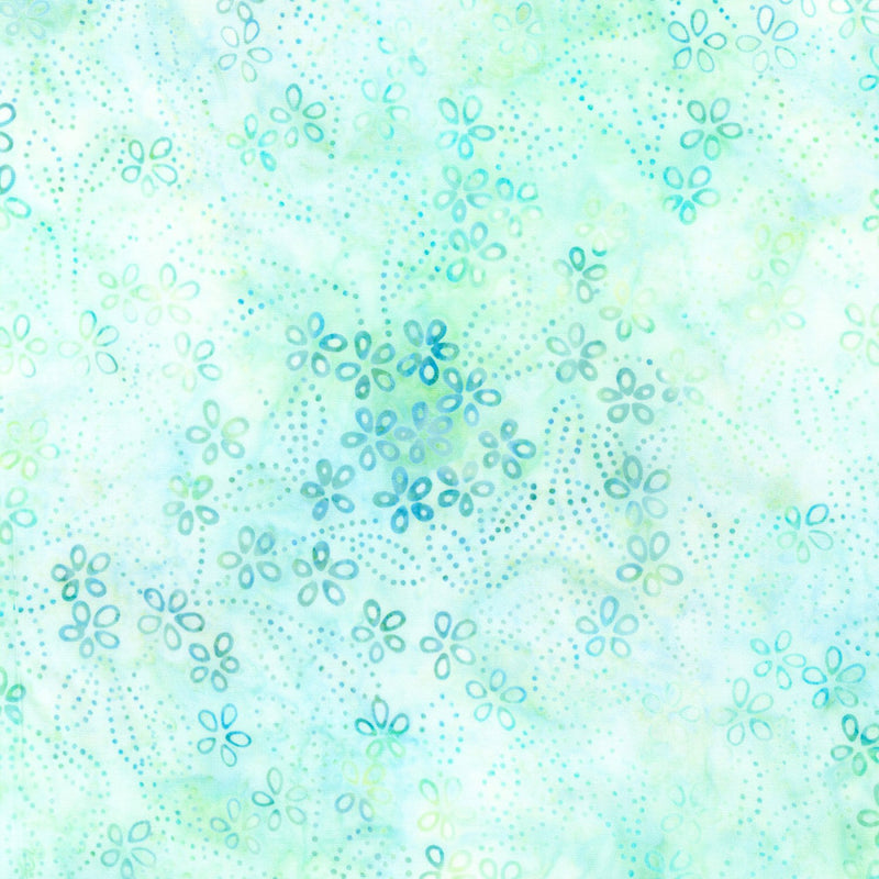 Pastel Petals Batik AMD-21446-241 Seafoam by Lunn Studios for Robert Kaufman