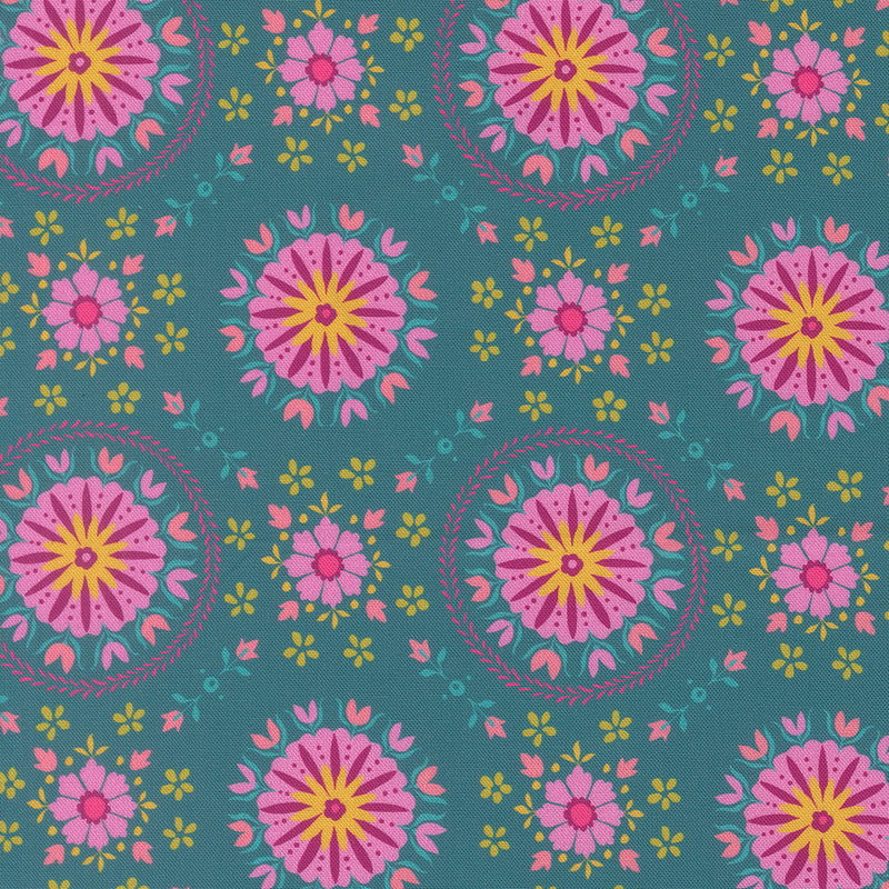 Parlor 11964-16 Mandala Peacock by Crystal Manning for Moda.