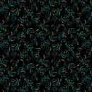Peacock Symphony 13493-12 Symphony Swirl Black by David Galchutt for Benartex