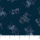 Peanuts Frosty Friends P1028-45 Skating Dk Blue licensed to Northcott Fabrics
