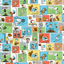 Peanuts P1001-10 Comics White Multi licensed to Northcott Fabrics