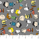 Peanuts P1002-95 Gang Dark Gray licensed to Northcott Fabrics