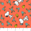 Peanuts P1004-24 Floral Red licensed to Northcott Fabrics