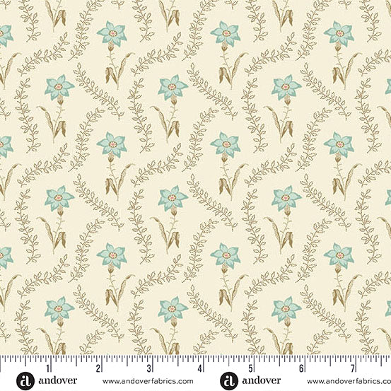 Pebbles A-1291-LT Frost Daffodils by Edyta Sitar for Andover Fabrics