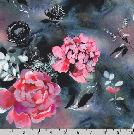 Peony Love AVMD-22753-304 Shadow by Lauren Wan for Robert Kaufman Fabrics