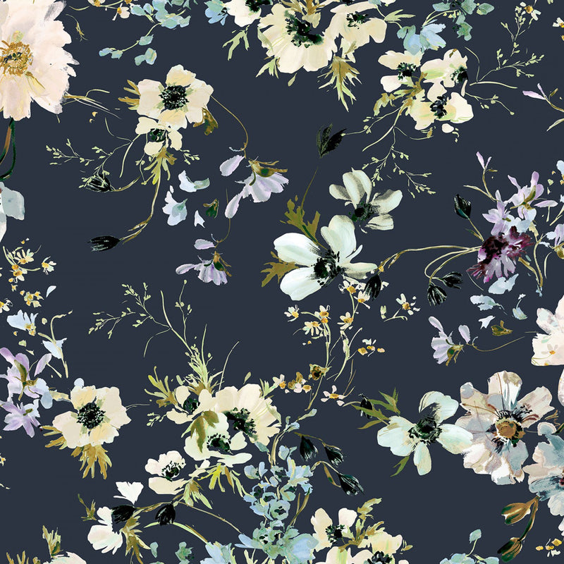 Perennial 53784D-3 Indigo Wild Anemone by Kelly Ventura for Windham Fabrics