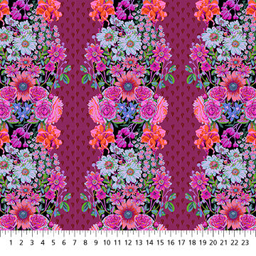 Perennial Borders AMT137-84L Plum Beata's Garden by Anna Maria Textiles.