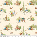 Peter Rabbit and Benjamin Bunny CD17250-CREAM Main by Beatrix Potter licensed to Riley Blake Designs