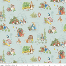 Peter Rabbit & Friends CD15861-BLUE Characters by Beatrix Potter licensed to Riley Blake Designs.