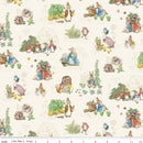 Peter Rabbit & Friends Flannel F16789-CLOUD Characters by Beatrix Potter licensed to Riley Blake Designs