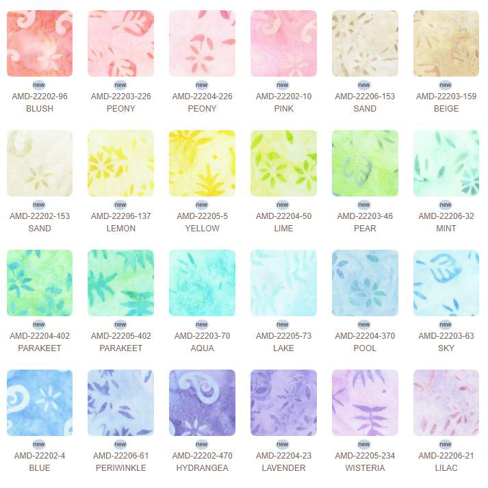 Petite Pastels Batik Charm Squares CHS-1159-42 by Lunn Studios for Robert Kaufman