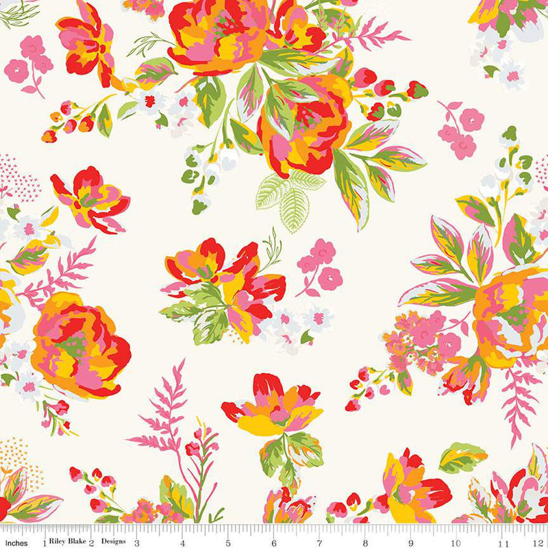 Picnic Florals 108" WB14619-CREAM by My Mind's Eye for Riley Blake Designs