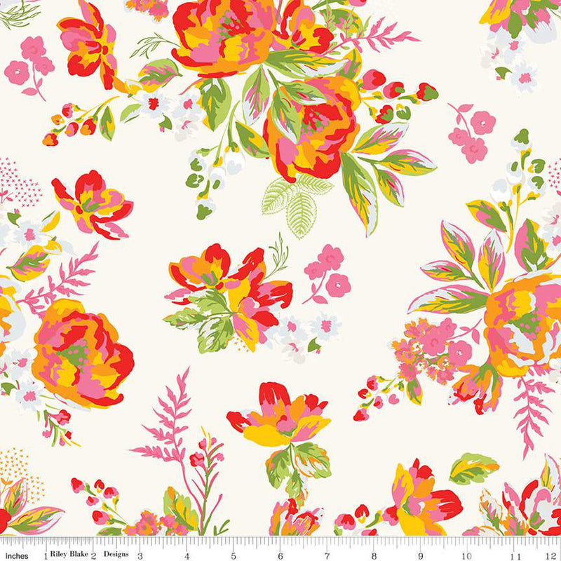 Picnic Florals C14610-CREAM Main by My Mind's Eye for Riley Blake Designs
