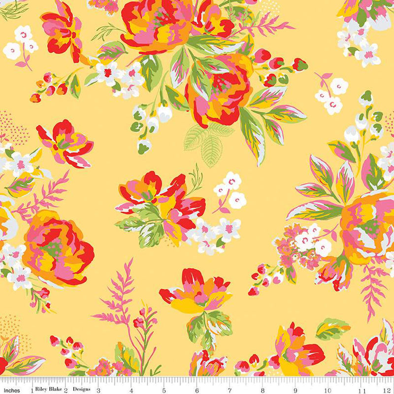 Picnic Florals C14610-YELLOW Main by My Mind's Eye for Riley Blake Designs