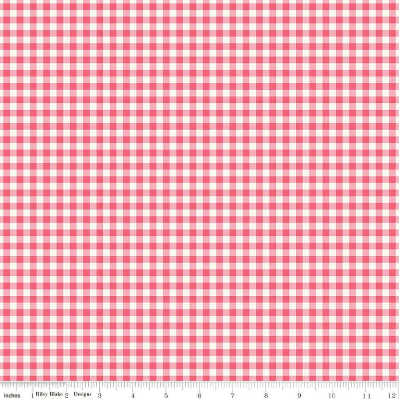 Picnic Florals C14614-PINK Gingham by My Mind's Eye for Riley Blake Designs