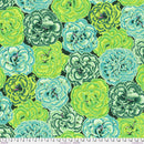 Picotee Carnations PWPJ133.GREEN by Philip Jacobs for FreeSpirit