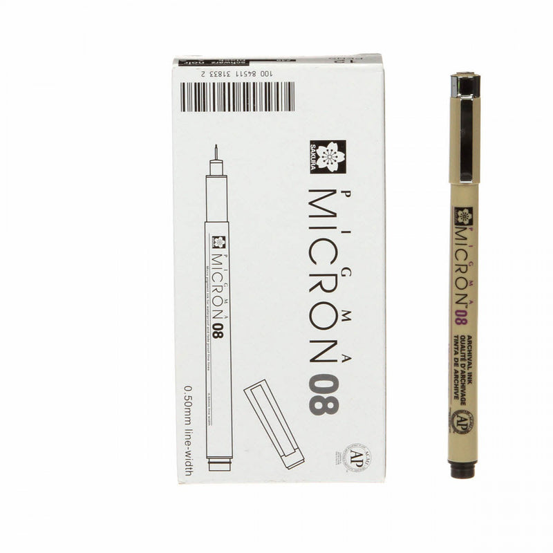 Pigma Micron Pen Size 08 (0.5mm) Black XSDK0849