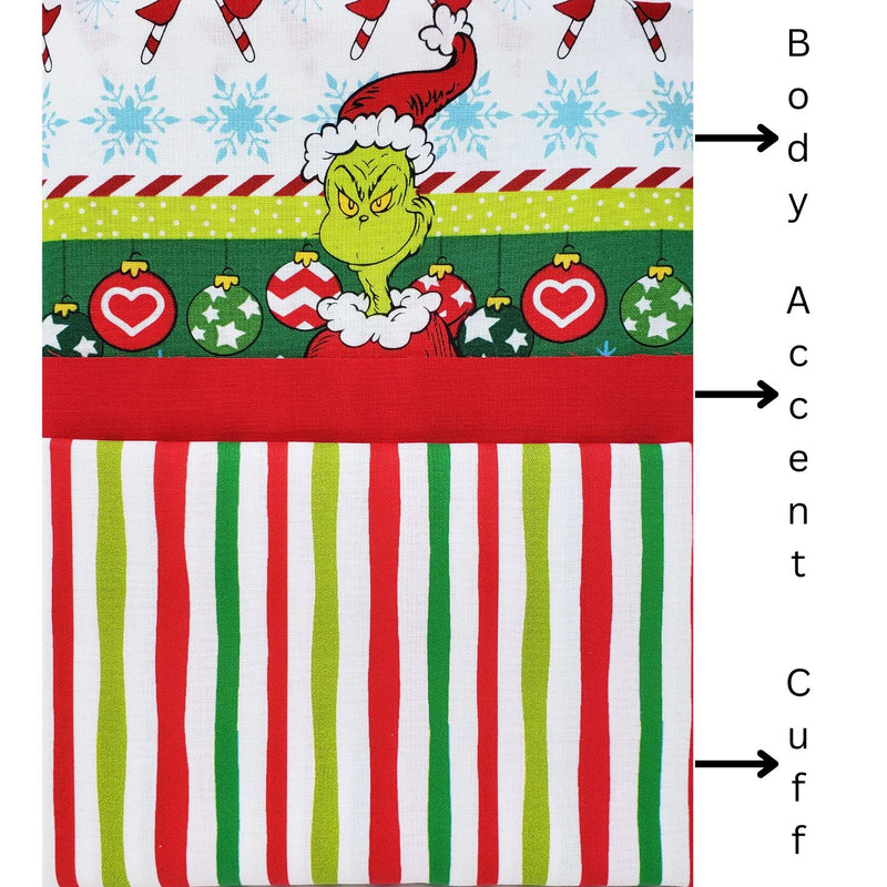 Pillowcase Kit - Sweet Grinch Dreams (Printed Cotton)