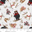 Pine Cone Ridge Lodge 2123-89 Multi Skiing Critters by Shelly Comiskey for Henry Glass.
