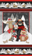 Pine Cone Ridge Lodge 2132P-89 Multi Winter Animal Panel by Shelly Comiskey for Henry Glass.