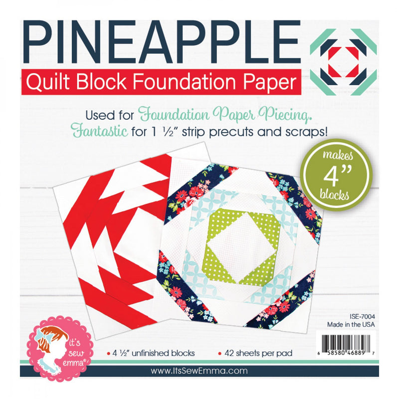 4in Pineapple Quilt Block Foundation Papers It's Sew Emma