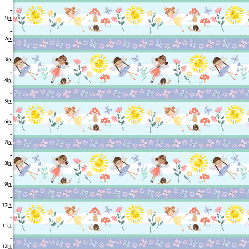 Pixie Dust Flannel 22186-BLU-FLN-D Playful Stripe by Josh Rey for 3 Wishes Fabric