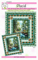 Placid Quilt pattern front cover packaging with scenic design.