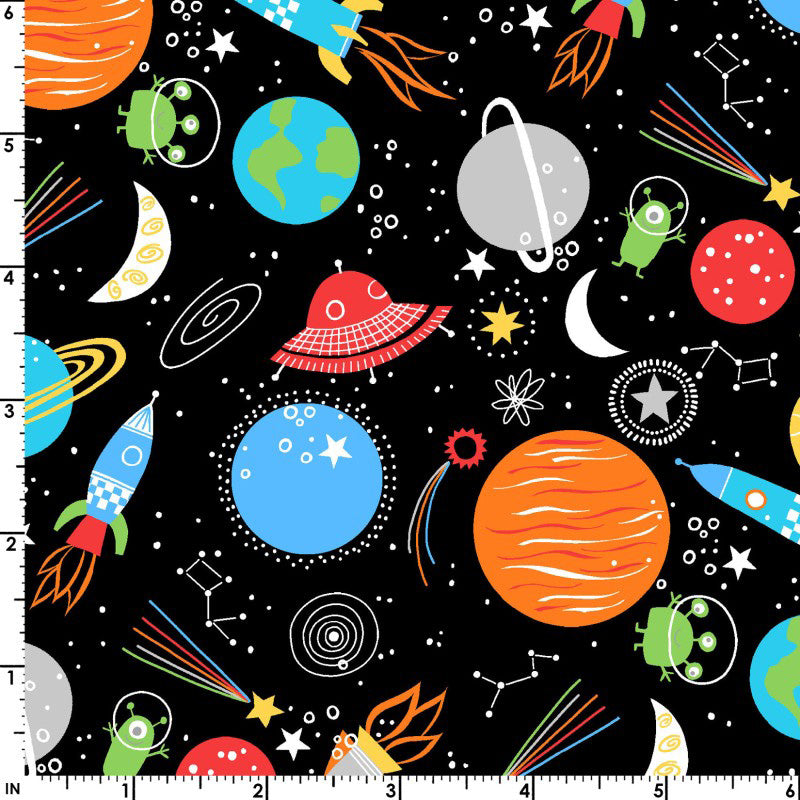 Playtime Flannel MASF10450-J Black Space by Maywood Studio