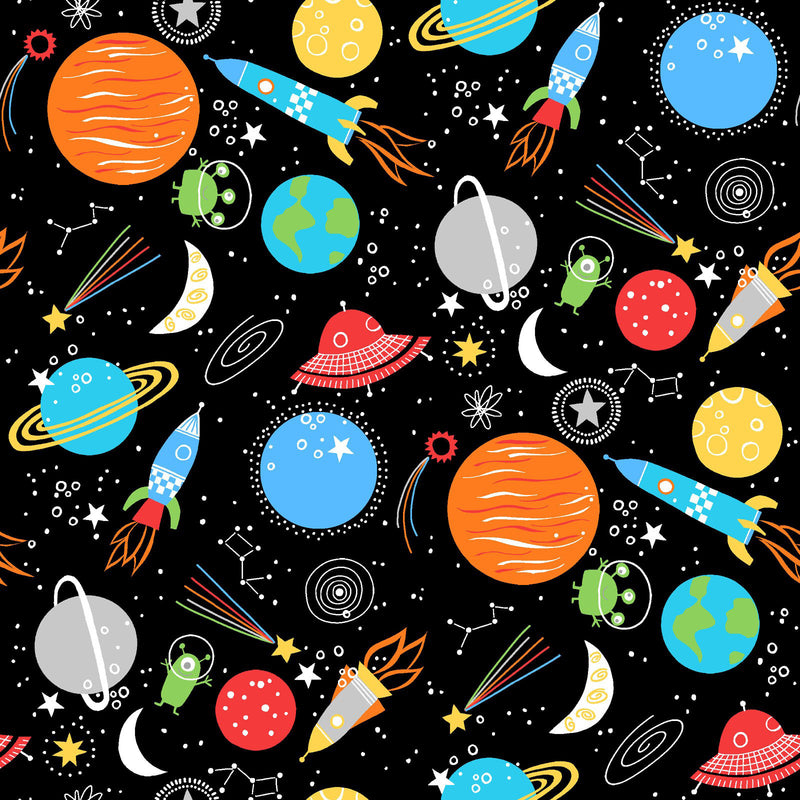 Playtime Flannel MASF10450-J Black Space by Maywood Studio