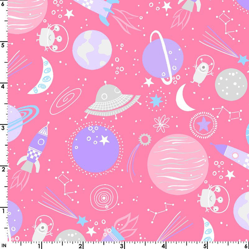 Playtime Flannel MASF10450-P Pink Space by Maywood Studio