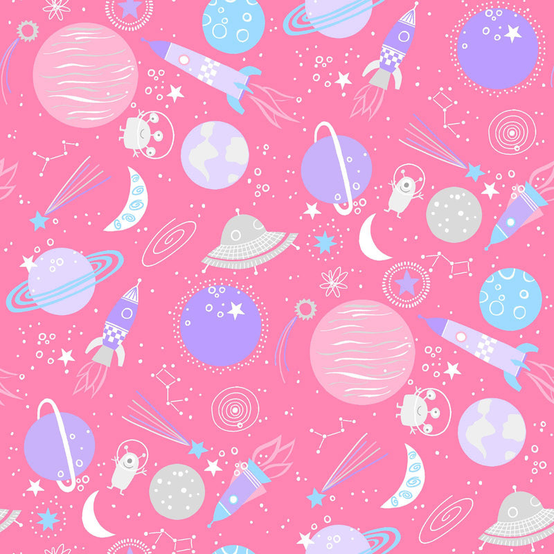 Playtime Flannel MASF10450-P Pink Space by Maywood Studio