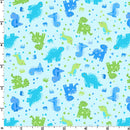 Playtime Flannel MASF10452-Q Aqua Dinosaurs by Maywood Studio