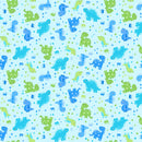 Playtime Flannel MASF10452-Q Aqua Dinosaurs by Maywood Studio