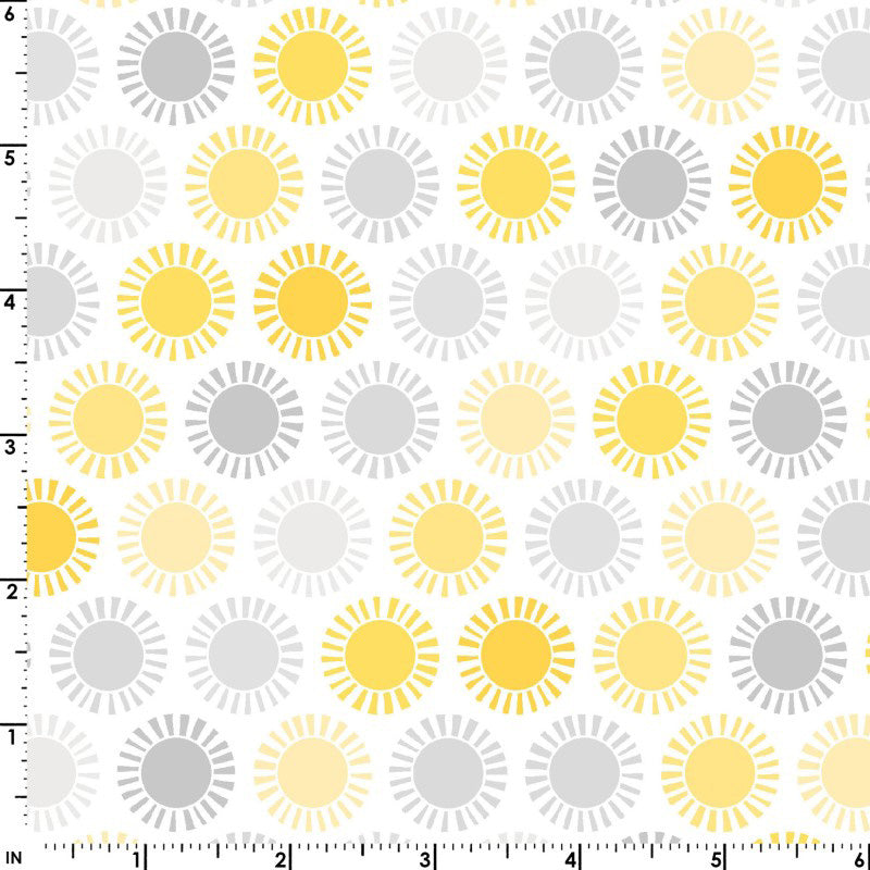 Playtime Flannel MASF10455-SK Yellow/Grey Sun by Maywood Studio