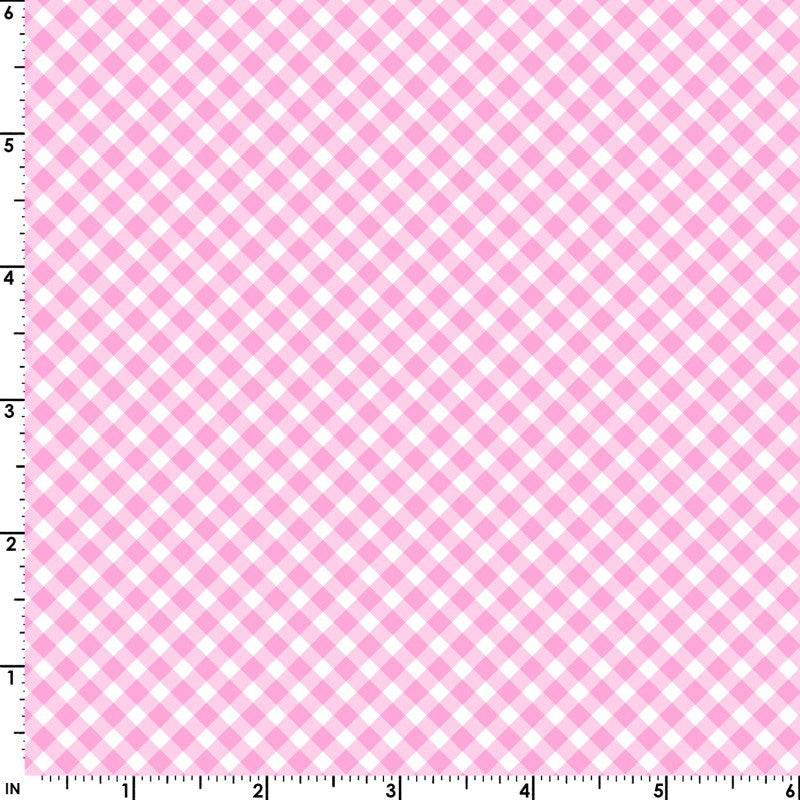 Playtime Flannel MASF10691-P Pink Bias Gingham by Maywood Studio