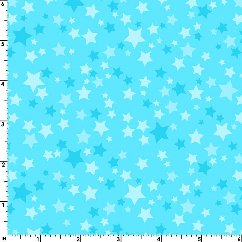 Playtime Flannel MASF10692-Q Aqua Stars by Maywood Studio