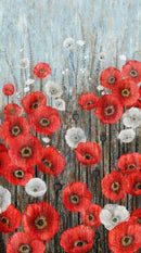 Poppy Meadow Panel DP29085-97 Poppy Panel Charcoal Multi by Northcott Studio for Northcott
