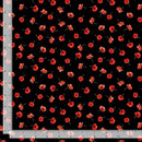 Poppy Passion POPPY-CD3809 BLACK Tossed Poppies by Chong-a Hwang for Timeless Treasures