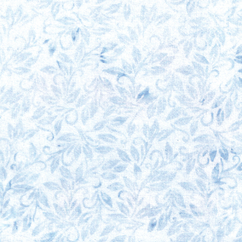 Porcelain Blue Batik 112348700 Small Leaf Blue White by Island Batik