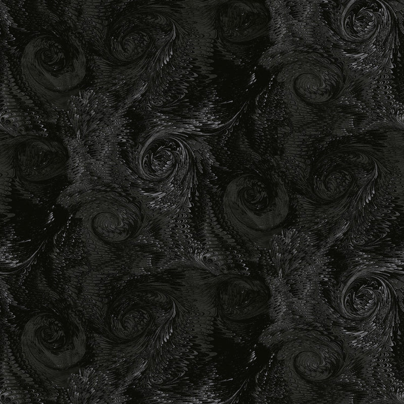 Poured Color 2 13147-12 Whirlwind Black by Paula Nadelstern for Benartex