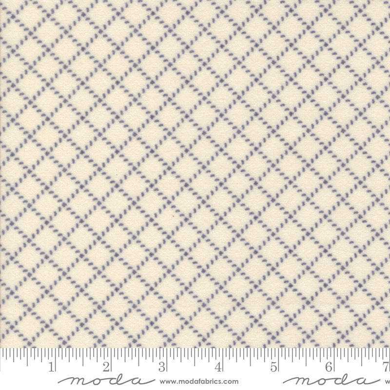 Prairie Gatherings Flannels 49315-27F Porcelain Indigo by Primitive Gatherings for Moda.