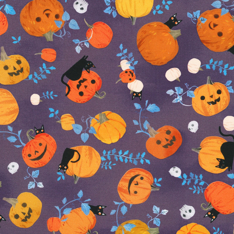 Pumpkin Pals AKFD-22523-18 Grape by Kathryn Selbert for Robert Kaufman Fabrics