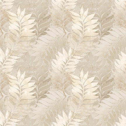 Purely Neutral 3506-41 Ivory Leaves by Satin Moon Designs for Blank Quilting